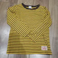 e.a.B イエローとブラウンのストライプ長袖Tシャツ