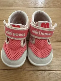 miki HOUSE ピンク メッシュシューズ 13.0