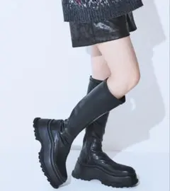 JEANASIS 抗菌防臭テープ付き】WAVYストレッチロングブーツ