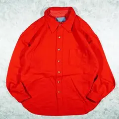 70s USA製 PENDLETON ペンドルトン 無地 赤 ウール ネルシャツ