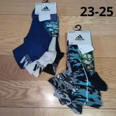 新品★　adidas　靴下　３足×２　強ソク　６足セット　23-25　大人　子供