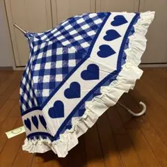 ラデュレ・晴雨兼用傘 プチパラ ショート傘 パコダ（ハート・ブルー系 UV加工のサムネイル
