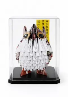 折り紙 立体フクロウ 置物 ハンドメイド ケース付 縁起物 インテリア