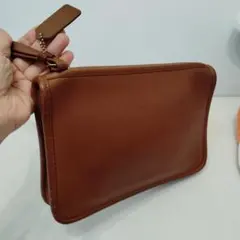 COACH レザー クラッチバッグ ブラウン コーチ 9833 ポーチ - メルカリ