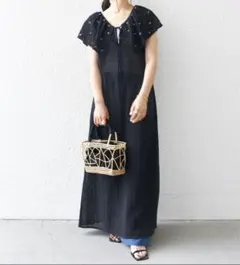 【最終値下げ】SHIPSビーズ装飾フリルデザインワンピース