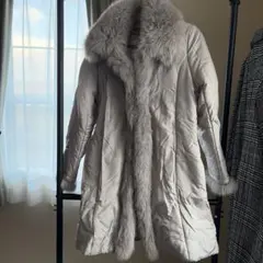 クリーム色 毛皮 ショールカラー アウター - メルカリ