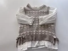 【美品】ママラク　ニットベスト シャツ