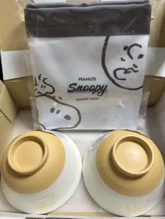 【チャーリー】SNOOPY キッチン 3点セット PEANUTS 茶碗 巾着