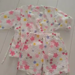 Mikihouse♥ホットビスケッツ♥花柄チェリー柄 甚平 90cm