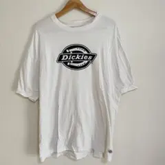 Dickies ホワイト Tシャツ Lサイズ ビッグロゴ プリントTシャツ
