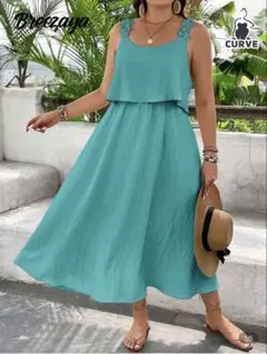 ★SHEIN Breezaya ターコイズ キャミワンピース