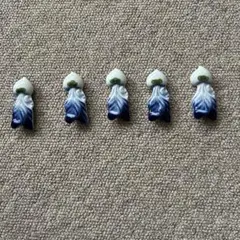 青と白の陶器製箸置き 5個セット