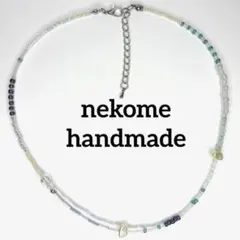 デザイン　ビーズネックレス　ブルー　韓国　海