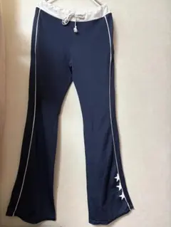 #4638 G-FIT サイズL ネイビー フレアパンツ ライン入りのサムネイル