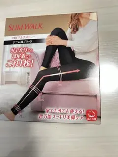 【新品】スリムウォーク24hマルチスキニーデニム風ブラックM