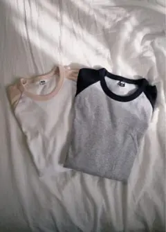 【UNIQLO】ラグランスリーブTシャツ2枚セット