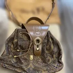 エレガンス♡ae ショルダーバッグ ペイズリー柄 イタリア製　横30㌢×縦22㌢のサムネイル