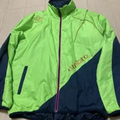umbro ナイロンジャケット 蛍光グリーン/ネイビー