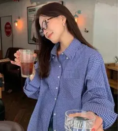 レディース　チェックシャツ
