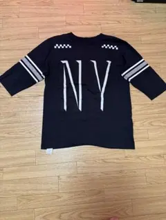 REASON NYプリント ブラック Mサイズ 七分袖カットソー　リーズンnyc