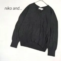 ニコアンド... ニット セーター 羊毛 カシミヤ混 Vネック レディース 3