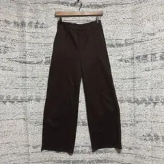 ルティーク　L　しまむら　ワイドストレートパンツ　センターライン　ウエストゴム