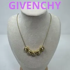 ヴィンテージ ジバンシイGIVENCHYフェイクパールネックレス ゴールドカラー