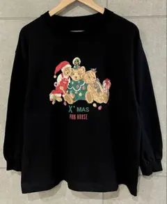 季節到来！ PINK HOUSE クリスマス ベアーズ プリント トレーナー F