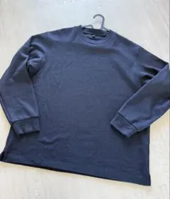 【UNIQLO】ユニクロダークブルー 長袖クルーネックセーター L