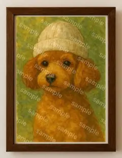 【水彩画アート】冬のプーちゃん　2L版写真用紙