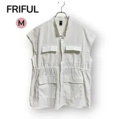 FRIFUL SHEIN ノースリーブ シャツベスト 白 M 4ポケット