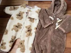 クマ柄フリースアウター ２枚セット