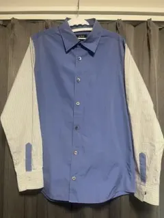 A.P.C. バックロゴプリント袖切り替え長袖シャツ/Mのサムネイル