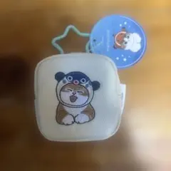mofusand カラビナ付き刺繍スクエアミニポーチ