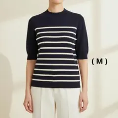 アプワイザーリッシェ/ マリンボーダー/ モックネック / 半袖ニット