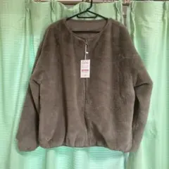 ブラウン フリース ジャケット M