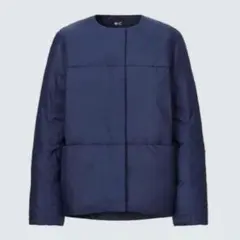 UNIQLO:C ライトダウンジャケット L ノーカラーダウン　ネイビー