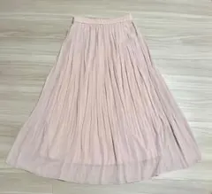 ユニクロ プリーツロングスカート パステルピンクのサムネイル