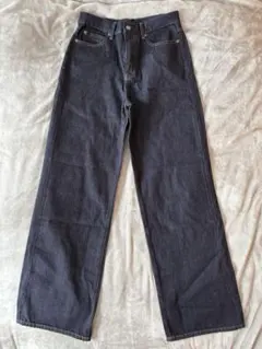ユニクロ UNIQLO ワイドストレートジーンズ ネイビー サイズ 25