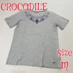 CROCODILE 半袖 Tシャツ グレー Mサイズ　クロコダイル　ビーズのサムネイル