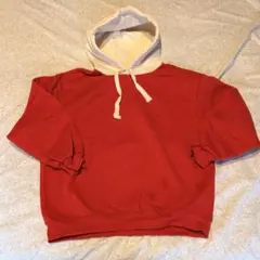 裏起毛パーカー レッド 140 バイカラー 子ども服