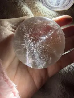 雪富士 スーパーファントムクォーツ 丸玉 虹入り ホワイトファントム