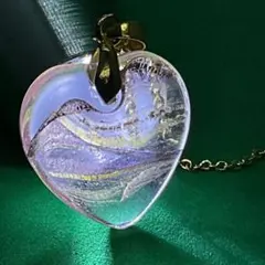 水晶クリスタル ハート型ペンダント ネックレス3046