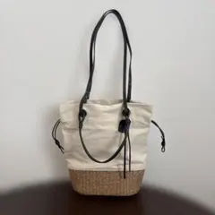美品⭐︎genten ラフィア ショルダーバッグ（ロカリタ） - メルカリ
