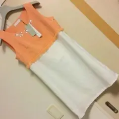 セシルマクビー  ワンピース   オレンジ ノースリーブ 未使用品  美品