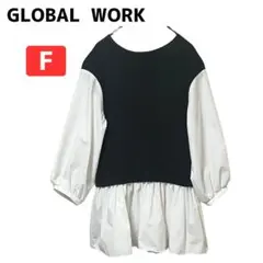 グローバルワーク GLOBAL WORK シャツ ニットベストドッキング F