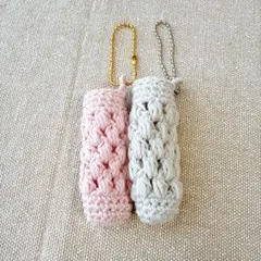 【ハンドメイド】2個セットリップケース リップバーム 編み物