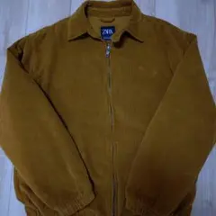 ZARA コーデュロイ ジップアップジャケット ブラウン