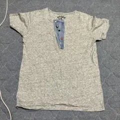 OCEAN デニムパッチ付きグレーTシャツのサムネイル