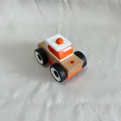 木製オレンジホワイトトラックおもちゃ